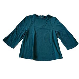 Anthropologie W5 Green Back Zip Blouse